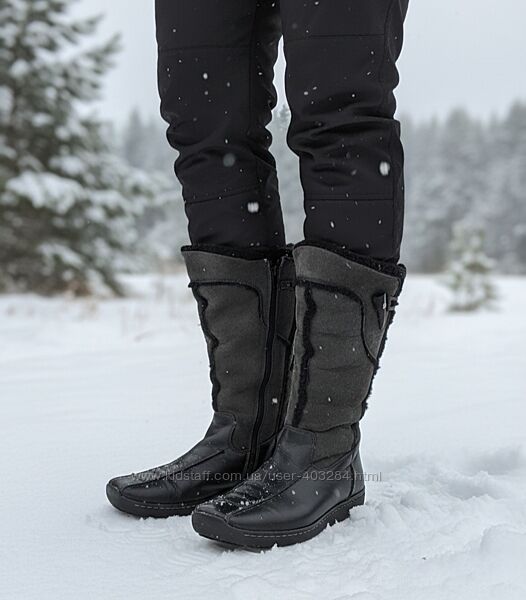 Жіночі чоботи, зимові шкіряні з натуральним хутром сапоги Tamaris, р.41