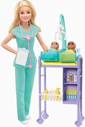 Барби доктор педиатр с  двумя малышами