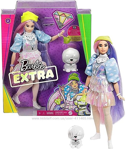 Кукла Барби Экстра Модная Азиатка сияющий лук Barbie Extra Shimmery Look