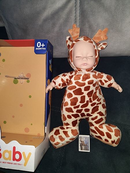 Пупс 40 см Спящий Жирафчик говорит мама-папа, плачет, смеётся