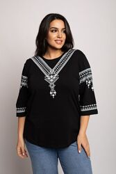 Блуза туника футболка принт вышиванка батал. Турция