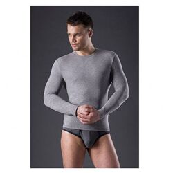 Мужской черный лонгслив, хлопковая нательная кофта. Польша.