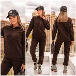 7828 Спортивний костюм на флісі жіночий Steel р. 42-56