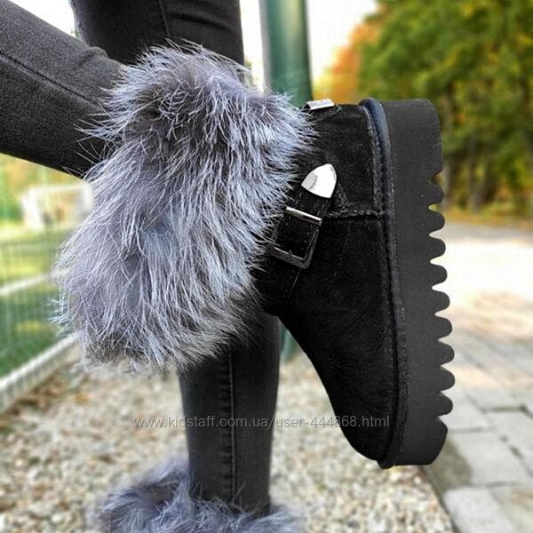 Угги замша натуральне хутро