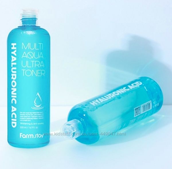 Тонер с 5-ю видами гиалуроновой кислотой FarmStay Hyaluronic Acid 500 мл