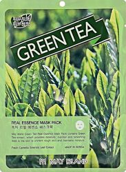 Тканева маска с зеленым чаем May Island Real Essence Mack Pack Green Tea 