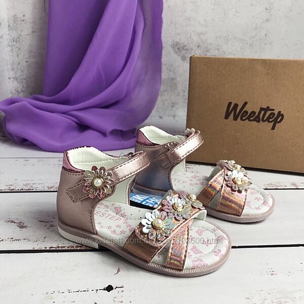 Босоніжки сандалі дитячі на дівчинку Weestep Рожевий 649