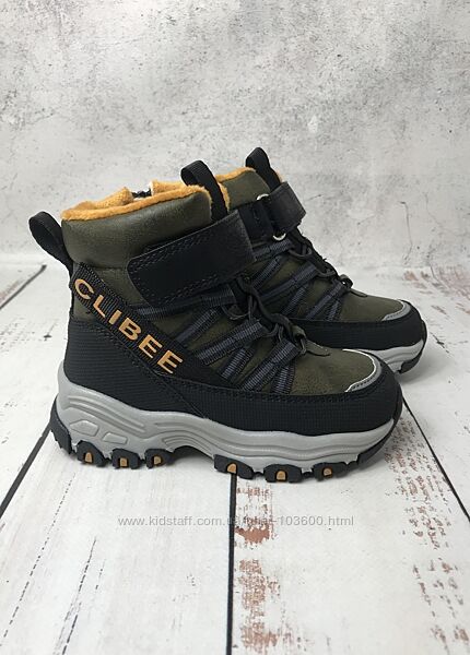 Дитячі зимові черевики для хлопчиків Clibee Зелено-жовтий 1042