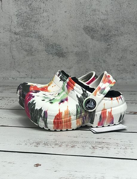 Крокси дитячі CROCKS Lined Tie Dye Original Різнобарвний 661