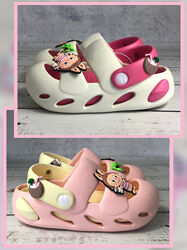 Крокси сабо дитячі для дівчаток BABYSHOP Рожевий Білий 124