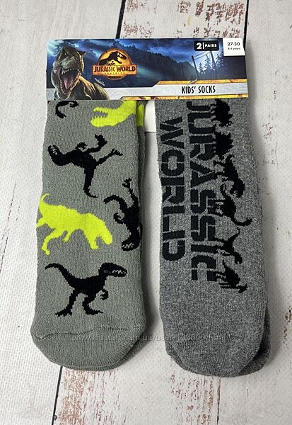 Шкарпетки набір дитячі махрові для хлопчика Jurassic World Сірий 43/100
