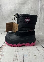 Чоботи дутики зимові дитячі на дівчинку Softshell American Club Чорний 385