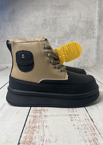 Черевики зимові дитячі на дівчинку Clibee Чорно-коричневий 419