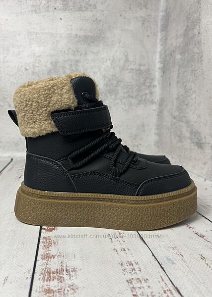 Черевики зимові дитячі на дівчинку Clibee Чорно-коричневий 747