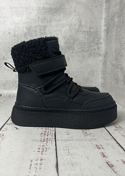 Черевики зимові дитячі на дівчинку Clibee Чорний 749
