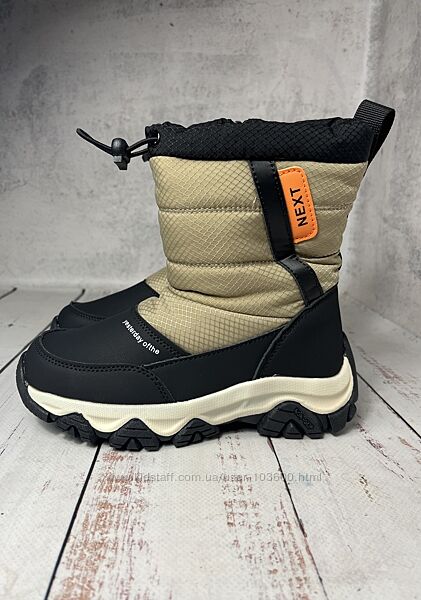 Чоботи дутики зимові дитячі Jong Golf Чорно-бежевий 678