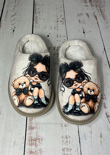 Капці домашні дитячі для дівчинки Waldi Бежевий 552-1