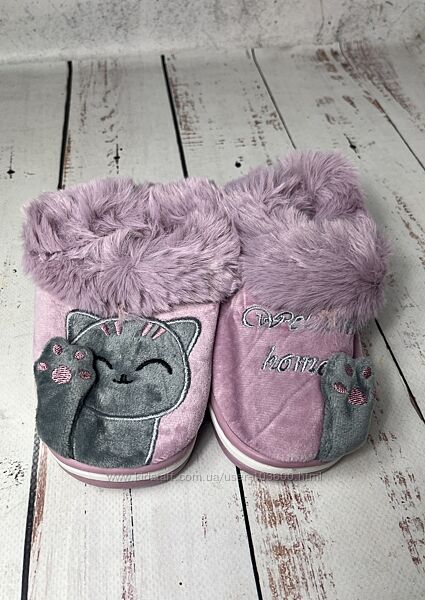 Капці домашні дитячі на дівчинку Lion Рожево-сірий 1216-1