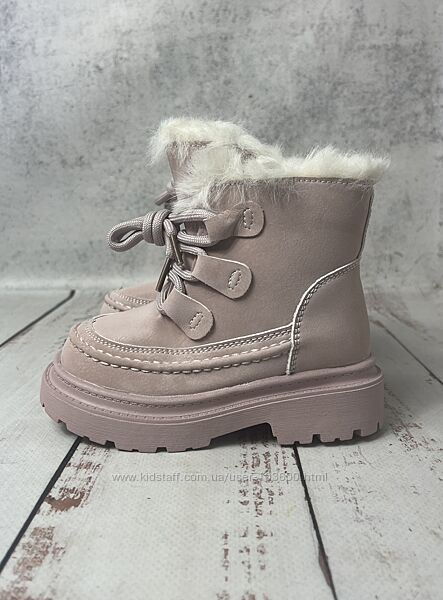 Черевики зимові дитячі на дівчинку Clibee Рожевий 023