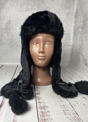 Шапка вушанка зимова дитяча на дівчинку Jarek Чорний 1199