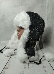 Шапка вушанка зимова дитяча на дівчинку Jarek Чорний 1201