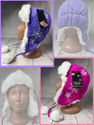 Шапка вушанка зимова дитяча на дівчинку Jarek Фіолетовий Рожевий 1207/1208