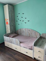 Ліжко 90 см 170см з бортиком і ортопедичним матрасом