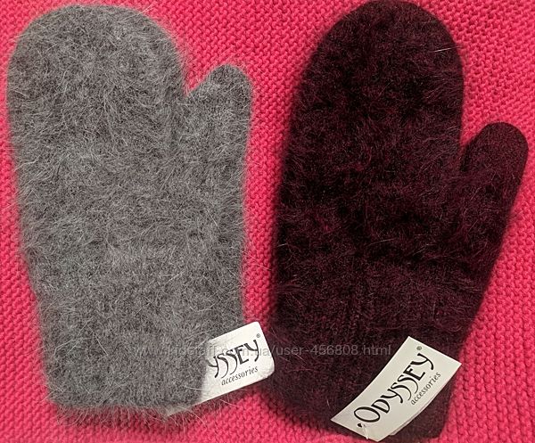 Пушистые Ангоровые женские варежки ТМ Odyssey. 