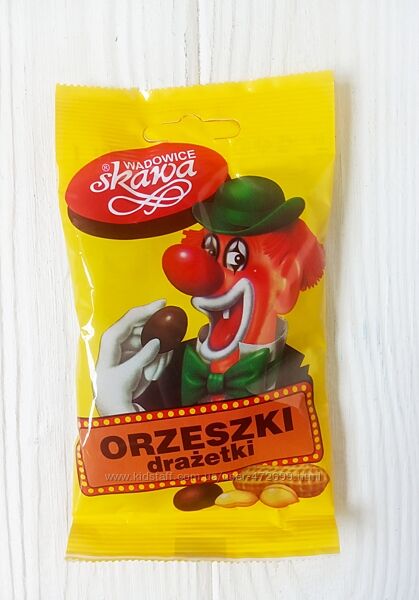 Арахіс в шоколадній глазурі драже Wadowice Skawa Ozeszki 60g Польща