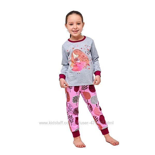 Утеплена дитяча піжама з начісом для дівчинки