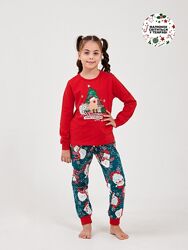 Утеплена дитяча новорічна піжама для дівчинки р.128