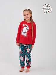 Утеплена різдвяна новорічна піжама для дівчинки