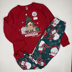 Утеплена дитяча та підліткова новорічна піжама для хлопчика р.128