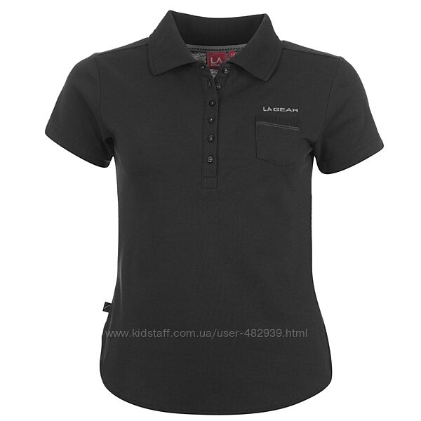 Поло футболка женская La Gear Polo Pique Black 12UK M чёрный цвет пике