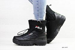 Зимние женские ботинки Fila black 8732