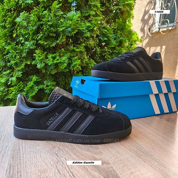 Кросівки чоловічі Adidas Gazelle чорні замш