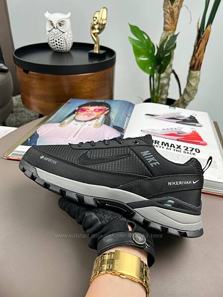 Зимові чоловічі кросівки термо Nike Rivah GTX Black Grey
