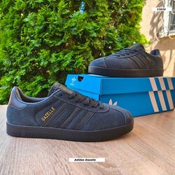 Кросівки чоловічі Adidas Gazelle темно сірі замш