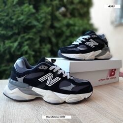 Зимові чоловічі кросівки термо New Balance 9060 чорні з білим