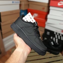 Чоловічі кросівки Nike Air Force 1 Low Black чорні шкіра