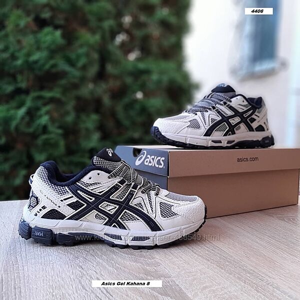 Зимові жіночі кросівки термо Asics Gel-kahana 8 бежеві з чорним 