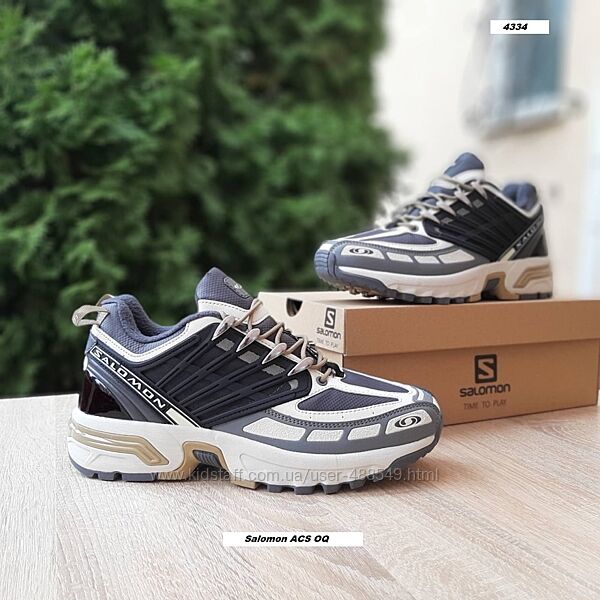 Зимові чоловічі кросівки термо Salomon ACS OQ Gore-Tex бежеві з сірим