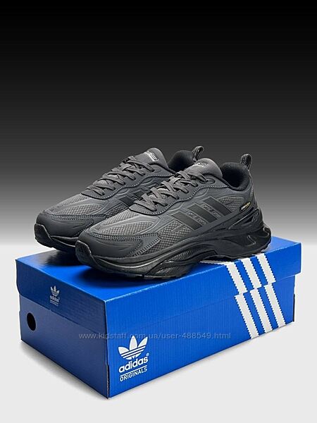 Зимові чоловічі кросівки термо Adidas MTS Pro Gore-Tex темно сірі