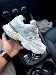 Зимові жіночі кросівки з хутром New Balance 9060 сірі з бежевим