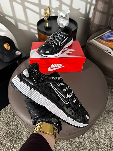 Кросівки чоловічі Nike P-6000 Black White, шкіра/текстиль