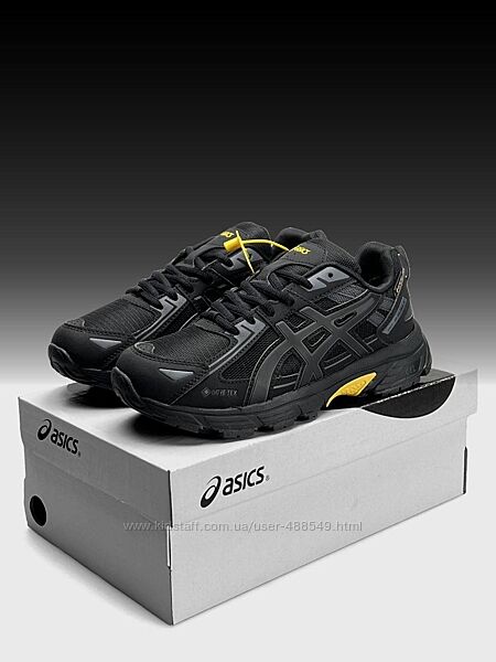 Зимові чоловічі кросівки термо ASICS Gel-Venture 6 чорні з жовтим