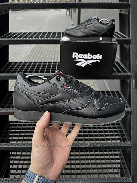 Кросівки чоловічі Reebok Classic black, чорні шкіра