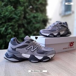 Зимові чоловічі кросівки з хутром New Balance 9060 сірі замша