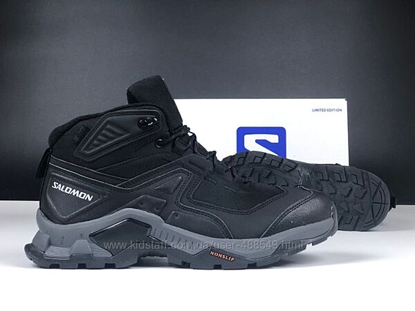 Зимові чоловічі черевики термо Salomon Gore-tex black