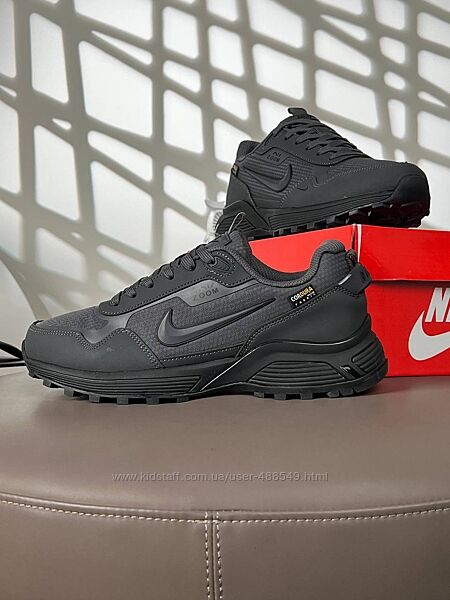 Зимові чоловічі кросівки термо Nike Air Zoom Cordura Gore-Tex темно сірі